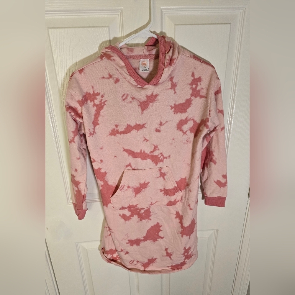Wonder Nation Girls Pink Hooded Long Sleeve Fleece Lined Pullover Jacket Large